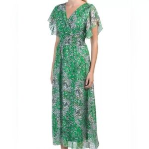 Le RAGAZZE Floral Green Maxi Dress
